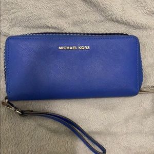 Michael Kors royal blue clutch purse